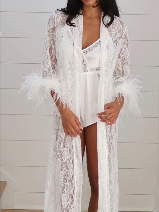 Waverles Other - WAVERLES FLEUR FEATHER LACE ROBE